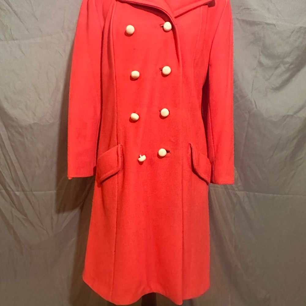 Vintage 60/70s Pink Women Peacoat Union Made Double Breasted 2 Pocket - Classy!! - Picture 5 of 5